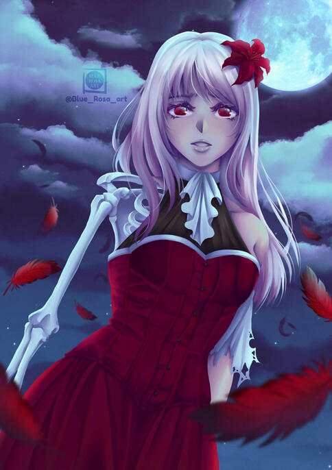 Full-Color Render Thigh up, simple background